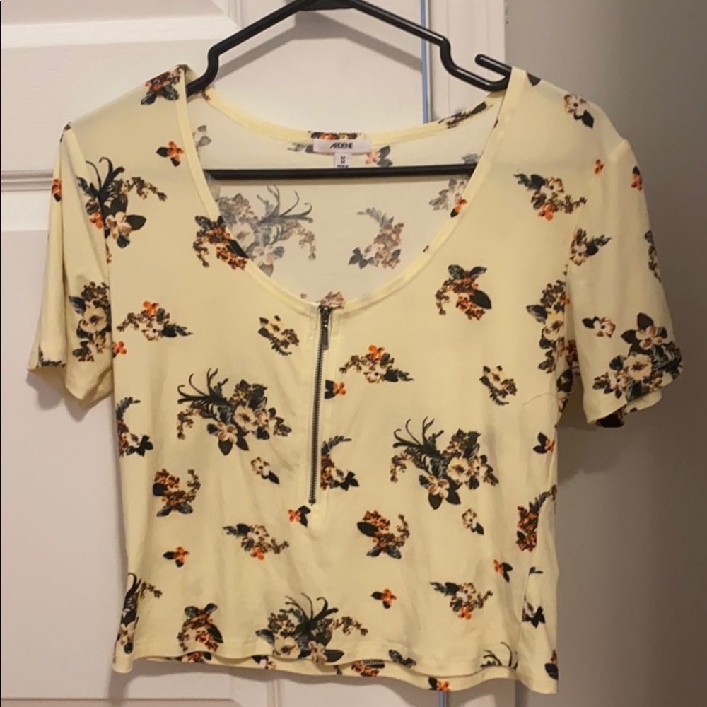 Yellow flower crop top
